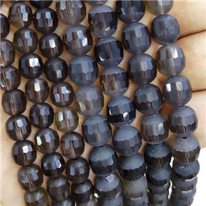 Smoky Quartz Beads Round Faceted Matte, approx 10mm dia