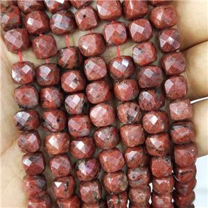 Natural Autumn Jasper Beads Faceted Cube, approx 9-10mm