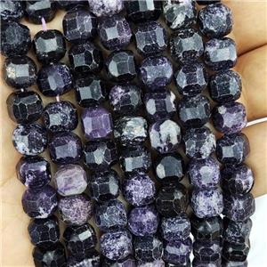 Natural Charoite Beads Purple Faceted Cube, approx 9-10mm