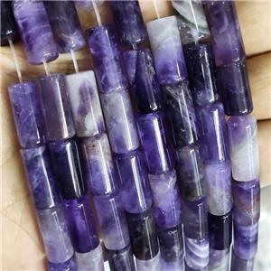 Natural Amethyst Beads Tube Purple, approx 8x16mm