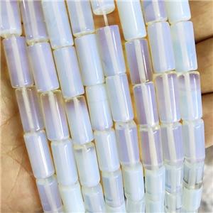 Natural White Opalite Tube Beads, approx 8x16mm