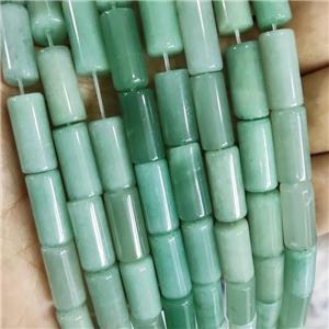 Green Aventurine Tube Beads, approx 8x16mm