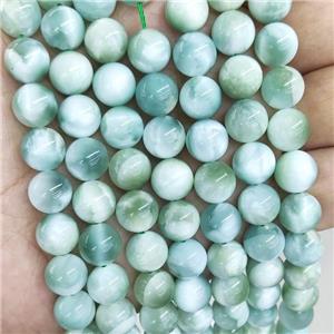 Natural Brazilian Peacock Angelite Beads Smooth Round Green, approx 10mm dia