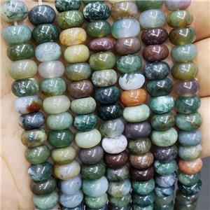 Natural Indian Agate Rondelle Beads Smooth Multicolor, approx 5x8mm