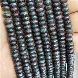 Natural Verdite Beads Green Faceted Rondelle Clinochlore, approx 8mm
