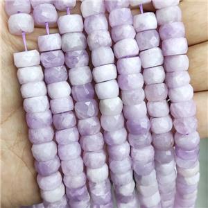 Natural Kunzite Beads Purple Faceted Rondelle, approx 5x8mm