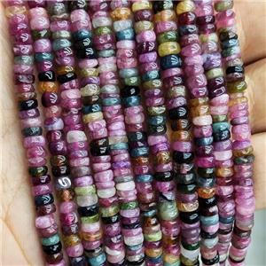 Natural Tourmaline Beads Multicolor Rondelle, approx 5mm