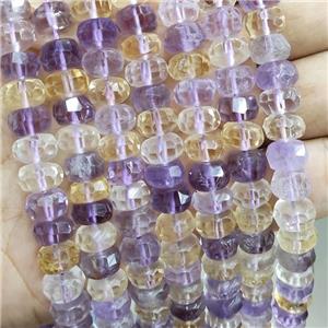 Natural Ametrine Beads Faceted Rondelle, approx 6x10mm