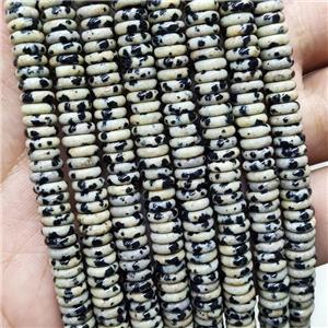 Natural Dalmatian Jasper Heishi Spacer Beads, approx 6mm