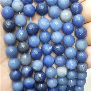 Blue Aventurine Beads Faceted Round, approx 8mm dia