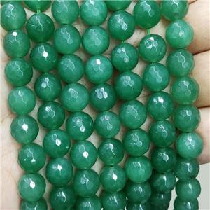 Green Aventurine Beads Faceted Round, approx 8mm dia