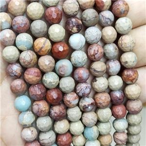 Snakeskin Jasper Beads Faceted Round, approx 8mm dia