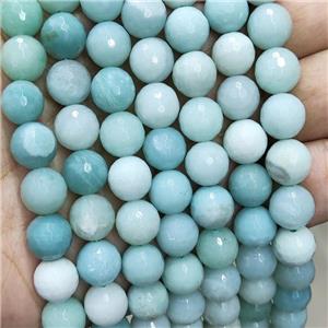 Blue Amazonite Beads Faceted Round, approx 8mm dia