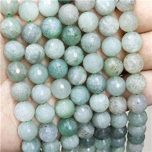 Green African Chrysoprase Beads Faceted Round, approx 8mm dia