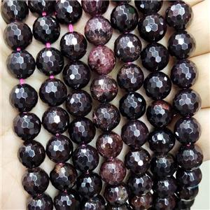 Natural Garnet Beads Darkred Faceted Round, approx 10mm dia