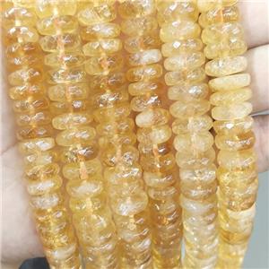 Natural Citrine Beads Faceted Rondelle Yellow, approx 13-14mm