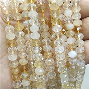 Natural Citrine Beads Faceted Rondelle, approx 5.5-7.5mm