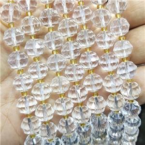 Natural Clear Quartz Beads Cut Rondelle, approx 9-10mm