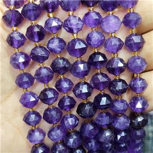 Natural Amethyst Beads Purple A-Grade Cut Rondelle, approx 9-10mm