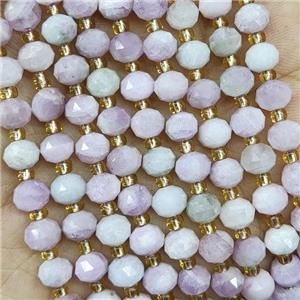 Natural Kunzite Beads Lavender Cut Rondelle, approx 5-6mm