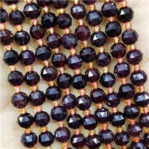 Natural Garnet Beads Cut Rondelle DarkRed, approx 5-6mm