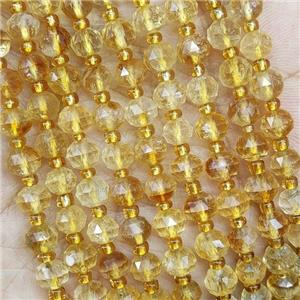 Natural Citrine Beads Yellow Cut Rondelle, approx 5-6mm