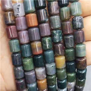 Natural Indian Agate Beads Tube Multicolor, approx 8-10mm