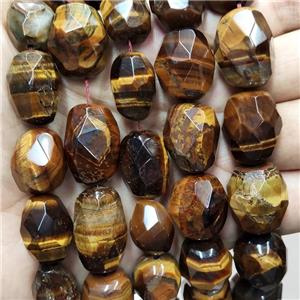 Natural Tiger Eye Stone Nugget Beads Freeform Faceted, approx 12-18mm