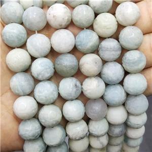 Natural Aquamarine Beads Round Carved, approx 14mm dia