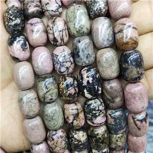 Natural Chinese Rhodonite Beads Pink Barrel, approx 12-16mm