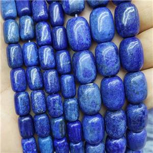 Natural Lapis Lazuli Barrel Beads Blue Treated, approx 8-12mm