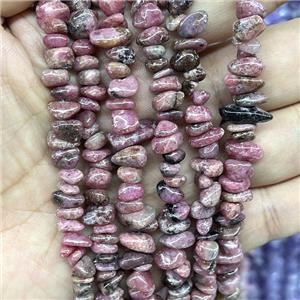 Natural Pink Tourmaline Chip Beads Freeform, approx 5-8mm, 32inch length