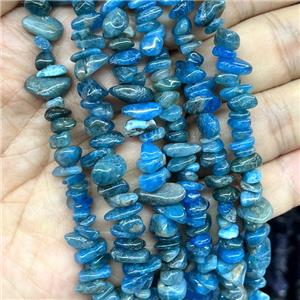 Natural Blue Apatite Chip Beads Freeform, approx 5-8mm, 32inch length