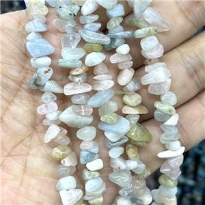 Morganite Chip Beads Multicolor Freeform, approx 5-8mm, 32inch length