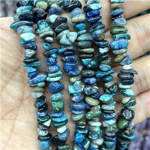 Natural Azurite Chips Beads Freeform Blue, approx 5-8mm, 32inch length