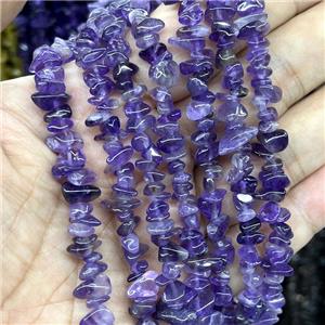 Natural Amethyst Chips Beads Purple Freeform, approx 5-8mm, 32inch length