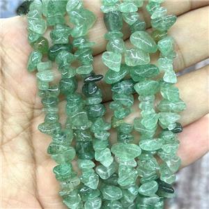 Natural Green Strawberry Quartz Chips Beads Freeform, approx 5-8mm, 32inch length