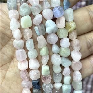 Morganite Chips Beads Multicolor Freeform Polished, approx 5-8mm