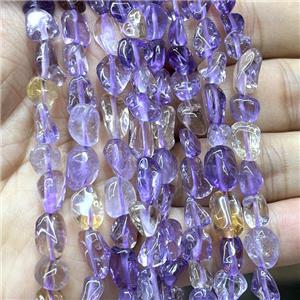 Natural Ametrine Chips Beads Purple Freeform, approx 5-8mm