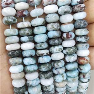 Natural Larimar Beads Smooth Rondelle B-Grade, approx 6-11mm