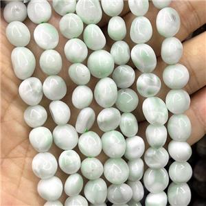 Lt.Green Angelite Chip Beads Freeform, approx 8-10mm