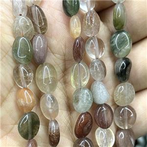 Rutilated Quartz Chips Beads Multicolor Freeform, approx 8-10mm