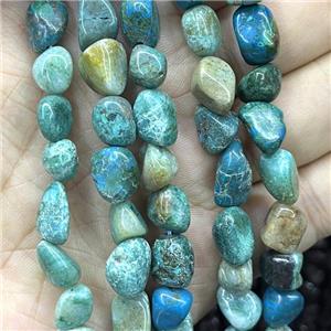 Natural Chrysocolla Chips Beads Green Freeform, approx 8-10mm