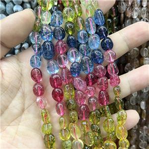 Crystal Glass Chips Beads Mixed Color Dye Freeform, approx 8-10mm