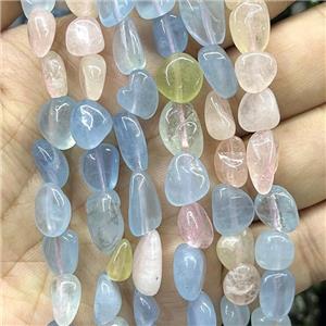 Morganite Chips Beads Multicolor Freeform, approx 8-10mm