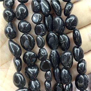 Black Tourmaline Chips Beads Freeform, approx 8-10mm