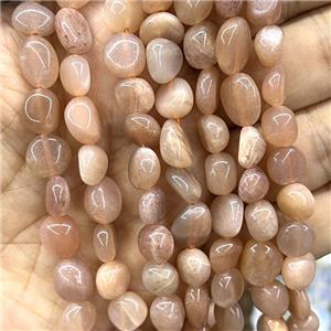 Peach Sunstone Chips Beads Freeform, approx 8-10mm