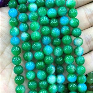 Dichromatic Jade Beads Green Dye Smooth Round, approx 8mm dia