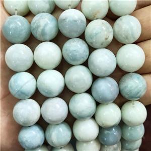 Natural Amazonite Beads Blue Smooth Round B-Grade, approx 14mm
