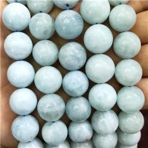 Natural Blue Aquamarine Beads Smooth Round, approx 17mm